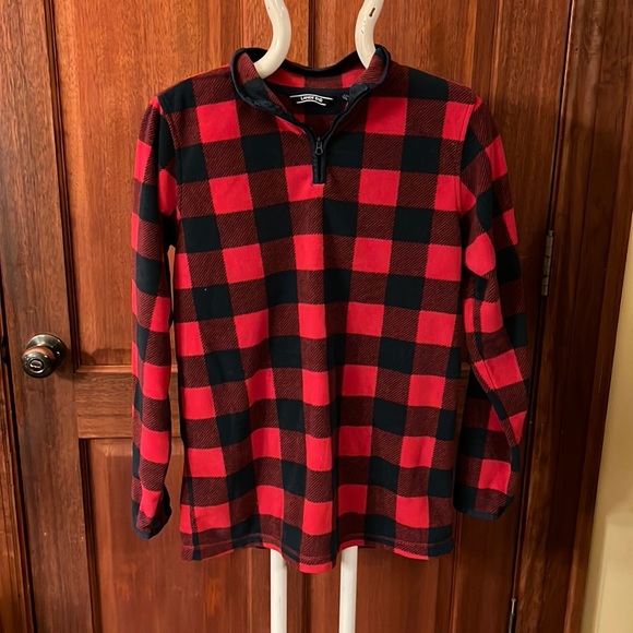 Lands End Buffalo Plaid fleece pullover - Picture 1 of 2